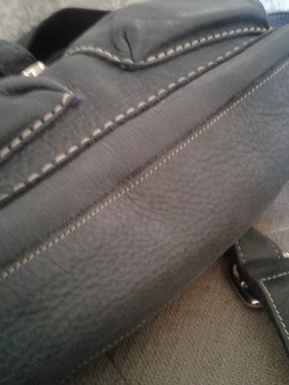 Roots Tribe Leather Raiders Backpack 3 Way Convertible Blue Grey - Picture 4 of 9